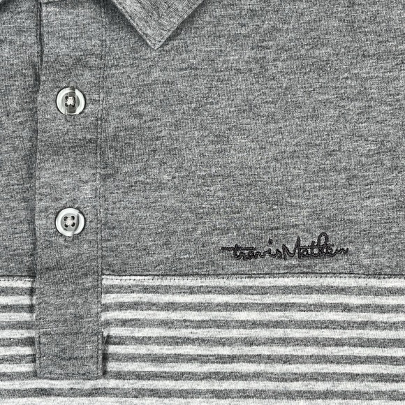 TRAVIS MATHEW Polo Shirt Men 2XL Gray Cotton Modal Stretch Golf Performance Logo - Picture 4 of 11